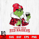 Texas Tech Red Raiders Boujee Grinch Leopard Christmas Cut Files Cricut, Svg Dxf Eps Png file, Digital download , Silhouette