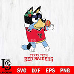 Texas Tech Red Raiders Christmas Bluey Bandit Heeler Cut Files,Bluey Cricut,Christmas Svg , Bluey svg , Digital Download, dxf eps png pdf file