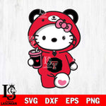 Texas Tech Red Raiders Cute Hello Kitty Svg Eps Dxf Png File, Digital Download, Instant Download