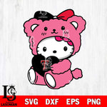 Texas Tech Red Raiders Cute Hello Kitty 3 Svg Eps Dxf Png File, Digital Download, Instant Download