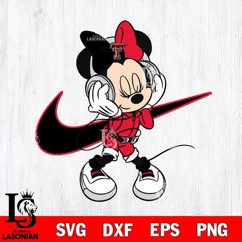 Texas Tech Red Raiders Cute Minnie Mouse Dancing Svg Eps Dxf Png File, NCAA svg, Digital Download, Instant Download