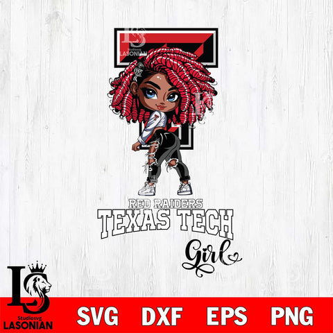 Texas Tech Red Raiders Fan Girl Svg Eps Dxf Png File, Digital Download, Instant Download