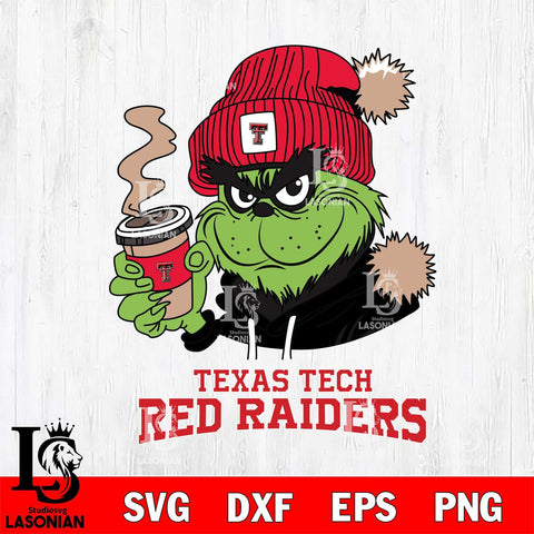 Texas Tech Red Raiders Grinch Cofffe Hoodie Cut Files Cricut, Svg Dxf Eps Png file, Digital download , Silhouette