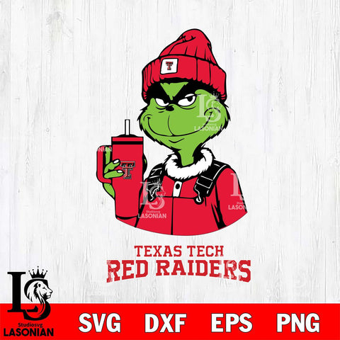 Texas Tech Red Raiders Grinch Football Christmas Cut Files Cricut, Svg Dxf Eps Png file, Digital download , Silhouette