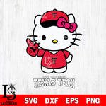 Texas Tech Red Raiders Hello Kitty Best Fan Svg Eps Dxf Png File, Digital Download, Instant Download