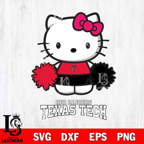 Texas Tech Red Raiders Hello Kitty Cheerleader 2 Svg Eps Dxf Png File, Digital Download, Instant Download