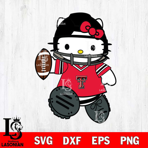 Texas Tech Red Raiders Hello Kitty sport Svg Eps Dxf Png File, NCAA svg, Digital Download, Instant Download