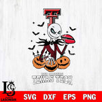 Texas Tech Red Raiders Jack Skellington 2 halloween Svg Eps Dxf Png File, NCAA svg, Digital Download, Instant Download