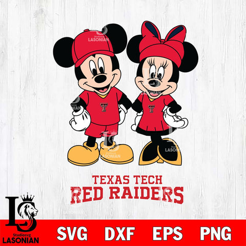 Texas Tech Red Raiders Mickey Minnie Rugby Svg Eps Dxf Png File, NCAA svg , File Cut , Digital Download , Instant Download, Cut Svg Files