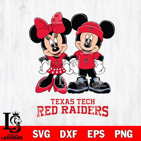 Texas Tech Red Raiders Mickey Minnie Rugby ball Svg Eps Dxf Png File, NCAA svg , File Cut , Digital Download , Instant Download, Cut Svg Files