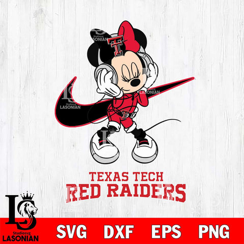 Texas Tech Red Raiders Minnie Mouse Dancing NIKE, Svg Eps Dxf Png File, Digital Download