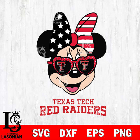 Texas Tech Red Raiders Minnie Mouse Love 2, Svg Eps Dxf Png File, Digital Download