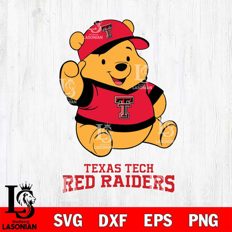 Texas Tech Red Raiders Pooh Bear Disney, Svg Eps Dxf Png File, Digital Download