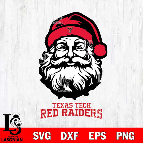 Texas Tech Red Raiders Santa Claus Christmas Svg dxf eps png pdf file,NCAA svg,Digital Download,Cricut file