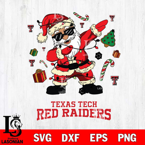 Texas Tech Red Raiders Santa Claus Football Svg dxf eps png pdf file,NCAA svg,Digital Download,Cricut file