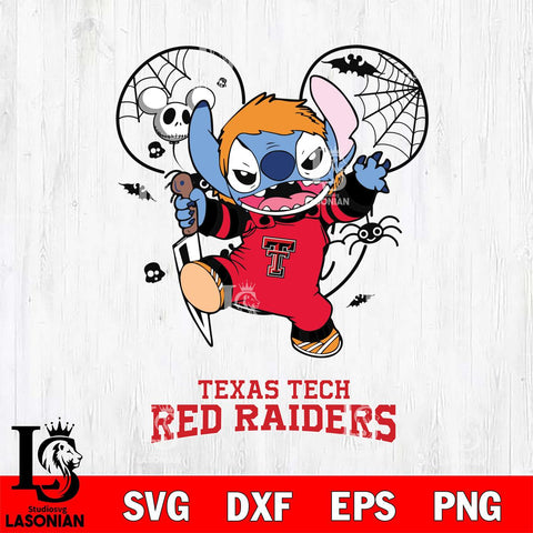 Texas Tech Red Raiders Stitch Michael Halloween Svg Eps Dxf Png File, Digital Download, Instant Download