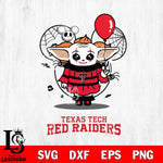 Texas Tech Red Raiders Stitch Pennywise Halloween Svg Eps Dxf Png File, Digital Download, Instant Download