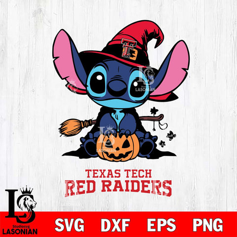 Texas Tech Red Raiders Stitch witch Svg Eps Dxf Png File, NCAA svg, Digital Download, Instant Download