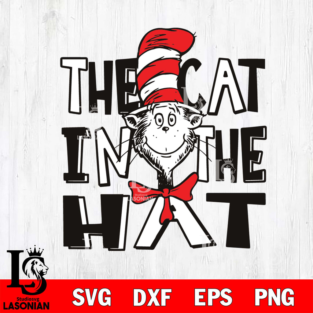 The cat in the hat 2 svg, Dr seuss svg eps dxf png file, Digital Downl ...