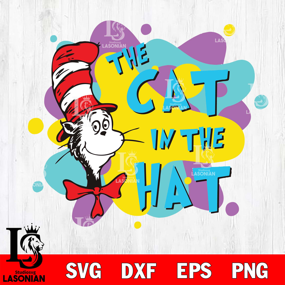 The cat in the hat svg, Dr seuss svg eps dxf png file, Digital Downloa ...