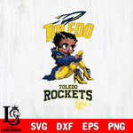 Toledo Rockets Beauty Black Fan Girl Football, Svg Eps Dxf Png File, Digital Download