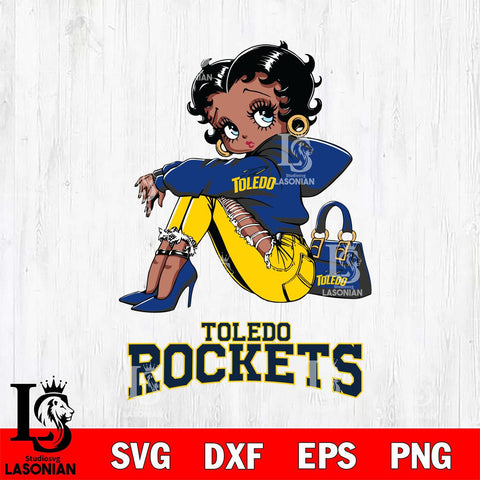 Toledo Rockets Betty Boop Black Fan Girl Svg Eps Dxf Png File, Digital Download, Instant Download