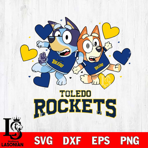 Toledo Rockets Bluey & Bingo 10 Svg Eps Dxf Png File, NCAA svg, Digital Download, Instant Download