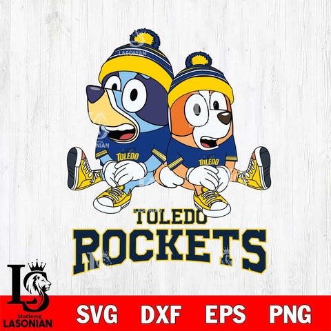 Toledo Rockets Bluey & Bingo 8 Svg Eps Dxf Png File, NCAA svg, Digital Download, Instant Download