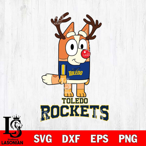 Toledo Rockets Bluey Chilli Christmas Deer Svg Eps Dxf Png File, Digital Download