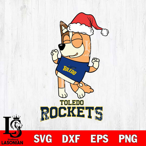 Toledo Rockets Bluey Chilli Happy Christmas Svg Eps Dxf Png File, Digital Download