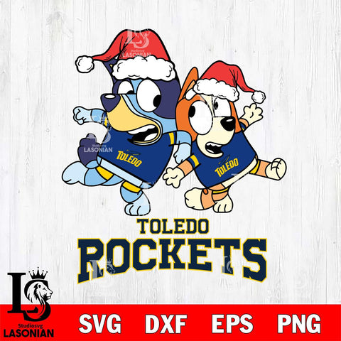 Toledo Rockets Bluey Christmas Holiday Svg Eps Dxf Png File, Digital Download