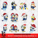 Toledo Rockets Bluey Christmas NCAA Bundle 12 SVG Eps Dxf Png File, Digital Download, Instant Download