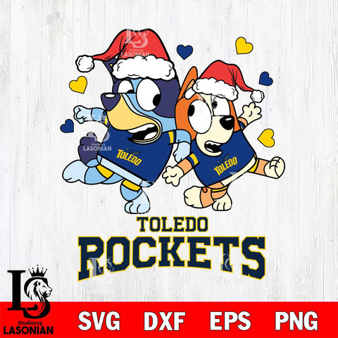 Toledo Rockets Bluey Christmas NFL Svg Eps Dxf Png File, Digital Download