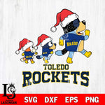 Toledo Rockets Bluey Family Christmas Svg Eps Dxf Png File, Digital Download