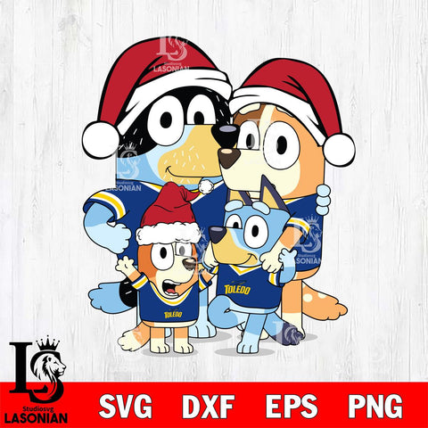 Toledo Rockets Bluey Family Christmas Svg Eps Dxf Png File, Digital Download, Instant Download