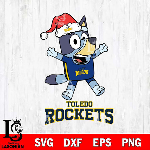 Toledo Rockets Bluey Happy Christmas Svg Eps Dxf Png File, Digital Download