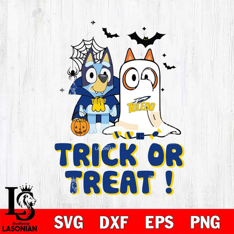 Toledo Rockets Bluey Trick or Treat Halloween Svg Eps Dxf Png File, Digital Download, Instant Download