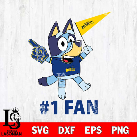 Toledo Rockets Bluey #1 Fan Svg Eps Dxf Png File,NCAA Svg Files,Bluey svg ,Digital Download ,Instant Download, Cricut File