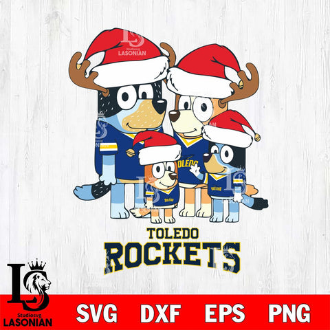 Toledo Rockets Christmas Bluey Santa Family Cut Files,Bluey Cricut,Christmas Svg , Bluey svg , Digital Download, dxf eps png pdf file