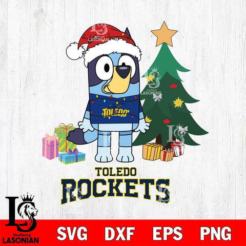 Toledo Rockets Christmas Bluey Tree Sport Cut Files,Bluey Cricut,Christmas Svg , Bluey svg , Digital Download, dxf eps png pdf file