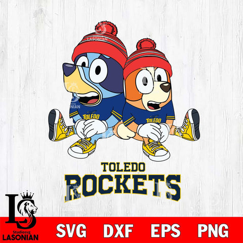 Toledo Rockets Christmas Bluey & Bingo Sit Cut Files,Bluey Cricut,Christmas Svg , Bluey svg , Digital Download, dxf eps png pdf file