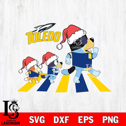 Toledo Rockets Family Bluey Walking Christmas Svg Eps Dxf Png File, Digital Download, Instant Download