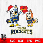 Toledo Rockets Love Bluey Christmas Svg Eps Dxf Png File, Digital Download