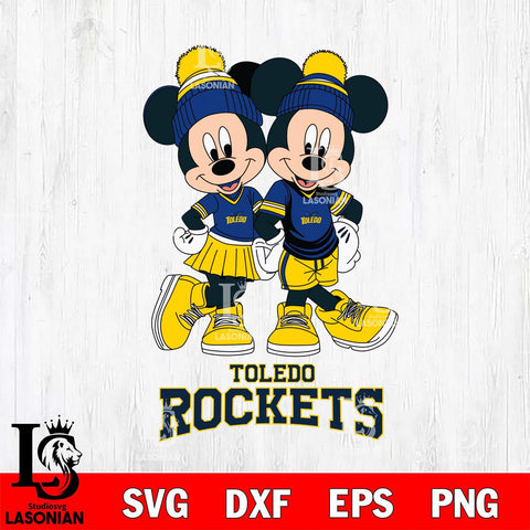 Toledo Rockets Mickey And Minnie Mouse Football Svg Eps Dxf Png File, NCAA svg , File Cut , Digital Download , Instant Download, Cut Svg Files