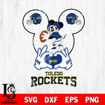 Toledo Rockets Mickey Heart Rugby Svg Eps Dxf Png File, Digital Download ,Instant Download, Cricut File