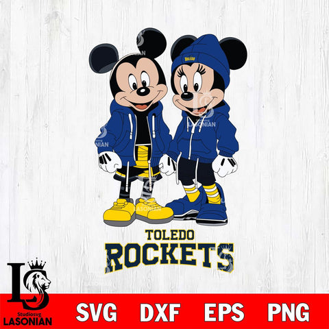 Toledo Rockets Mickey Minnie Mouse Rugby Svg Eps Dxf Png File, NCAA svg , File Cut , Digital Download , Instant Download, Cut Svg Files