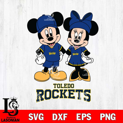 Toledo Rockets Mickey Minnie Rugby Svg Eps Dxf Png File, NCAA svg , File Cut , Digital Download , Instant Download, Cut Svg Files