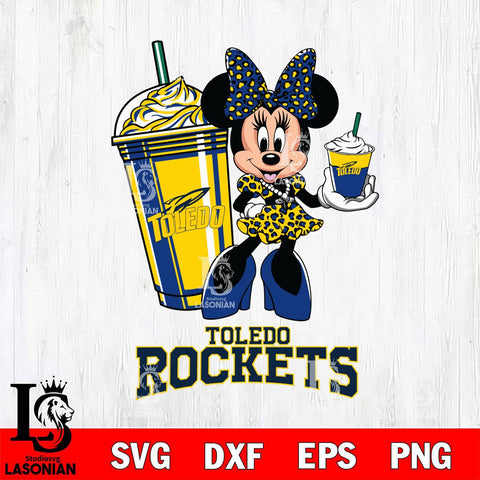 Toledo Rockets Minnie Mouse Fan And Coffee Svg Eps Dxf Png File, Digital Download, Instant Download