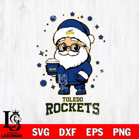 Toledo Rockets Santa Claus Coffe Svg dxf eps png pdf file,NCAA svg,Digital Download,Cricut file