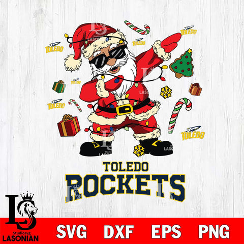 Toledo Rockets Santa Claus Football Svg dxf eps png pdf file,NCAA svg,Digital Download,Cricut file